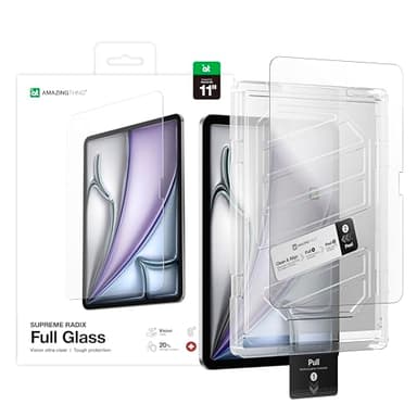 AMAZINGthing for iPad Air 11-Inch M4/M3/M2 (2026/2025/2024) [RADIX Vision Full Glass] 9H Full Glass Screen Protector, Crystal Clear Viewing, Apple Pencil Responsive, Auto-Alignment Tray, Bubble-Free
