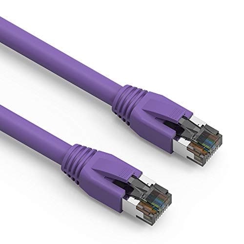 Cable Central LLC Purple Cat 8 Ethernet Cable 3 Ft (5 Pack) 40 Gbps High Speed S/FTP Cat 8 Internet Cable for Router, Modem - Professional Series Network Cord with 2000mhz - 3 Feet Ethernet Cable
