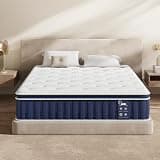 Povirt Queen Mattress 10 Inch, Hybrid Queen Mattress in a Box, Medium Firm Queen Size Bed Mattresses with Zoned Support, Memory Foam and Pocket Springs for Pressure Relief, CertiPUR-US