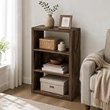 Furevol 3-Tier Bookcase, Bookshelf with Open Shelf, Book Shelf, 11.3 x 23.2 x 35.9, for Bedroom, Living Room, Home Office, Amber Pine