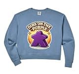 Womens Dibs On The Purple Meeple Boardgame Player Tabletop Game Fan Comfort Colors Crop Sweatshirt
