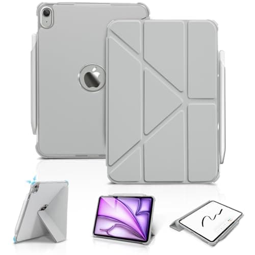 Wonzir Case for iPad Case，Multi Stand Angles，Vertical Stand Cover，with Pencil Holder，Anti-Collision Corners & Shock-Proof Design (Gray, iPad 10/11)