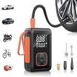 Hafuloky Tire Inflator Portable Air Compressor, 3X Faster Cordless Air Pump with Digital Pressure Gauge, 150PSI Air Pump with Cigarette Lighter Plug for Cars, Motorcycles, Bicycles, Balls(Black)