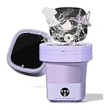 Portable Washing Machine, Portable Washing Machine, Upgraded Large Capacity Foldable, Small for Apartment,for Apartments,RV,Camping(Purple)