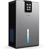 Dehumidifier, Dehumidifiers for Home, 98 OZ Water Tank, (1000 sq.ft) Quiet Dehumidifier for Basement Bathroom Bedroom with Humidity Display, Auto Shut Off, Relaxing 7 Color Ambient Light(Gray)