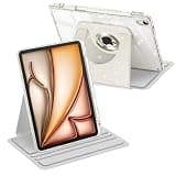 Fintie 360 Degree Rotating Case for iPad Air 11-inch M4/M3/M2 (2026/2025/2024), iPad Air 5th/4th Generation 10.9 Inch - Swiveling Stand Clear Back Cover with Pencil Holder, Glittering Starlight