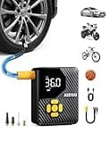 AstroAI 150 PSI Tire Inflator Portable Air Compressor, Cordless Car Tires Air Pump with LED Lights & Pressure Gauge, Auto Shut-Off, L7 Mini Tire Inflator for Cars, Motorcycle, Bicycle, Ball, Yellow