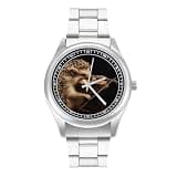 NTVOWPZO Three-Hand Analog Stainless Steel Watches for Men Easy Reader