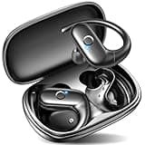 kurdene Wireless Earbuds Bluetooth Headphones Sport,Over Ear Buds with Deep Bass Sound,60Hrs Playtime Earphones Redesigned Comfort Fit with Earhooks for Running,Meeting,Workout-Black