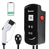50 Amp - PRIMECOM.TECH Level-2 Smart Electric Vehicle Home Charging Station 220 Volt for Tesla and All EV Brands 30' Feet Length (30 Feet, NEMA 6-50p)