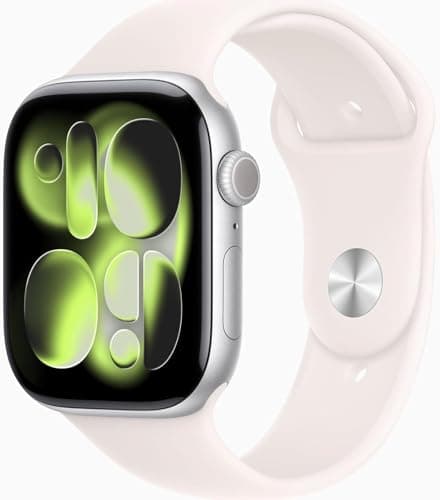 Apple Watch Series 11 [GPS, 46mm] Silver Aluminum Case with Light Blush Sport Band, M/L (Renewed Premium)