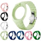 DIKWQAS Ceramic Case Band for Swatch Royal Pop, Pocket Watch Change To Wristwatch, Full Protection Bioceramic Watch Case Mod Kit, Watches Replacement Strap, at 12 O'clock (Olive Green)