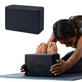 Gaiam Yoga Block - Supportive Latex-Free EVA Foam Soft Non-Slip Surface for Yoga, Pilates, Meditation (Black), 1 EA