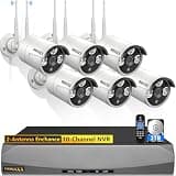 (2026 Update) 3MP Wireless WiFi Outdoor Security Camera System, IP67 Waterproof Dual Antenna Cameras, Audio Recording, Night Vision, No Monthly Fee, Home Surveillance System