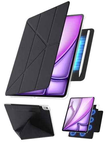 Tekka iPad Air 11 inch Case, 360° Full Protection, Y-Shaped Stand, Magnetic Absorption, Hidden Pen Storage, Portrait and Landscape Compatible, Ultra Thin Lightweight PU Leather Auto Sleep Shock
