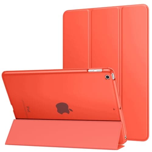 MoKo Case Fit 2018/2017 iPad 9.7 5th / 6th Generation - Slim Lightweight Smart Shell Stand Cover with Translucent Frosted Back Protector Fit Apple iPad 9.7 Inch 2018/2017, Bright Guava
