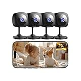 ZEEPORTE 2K Indoor Cameras for Home Security - Baby Monitor and Dog Pet Camera with Motion Detection, 2-Way Audio, Night Vision, Siren, Wired Security Camera - Works with Alexa and Google Home(4-Pack)