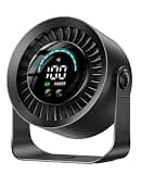 DIGIX Rechargeable USB Desk Fan for Bedroom, 100 Speeds, 360° Rotation, Wall Mounted Design Small Portable Table Fan with LED Display, Quiet Personal Desktop Cooling Fans for Home Office (Black)