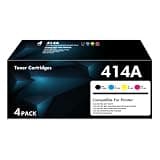 WOWTONER 414A 414X High Yield Toner Cartridges 4 Pack| Replacement for 414A Work for Color LaserJet Pro MFP M479fdw M479fdn M454dw M454dn M454 M479 Printer Ink| Black Cyan Yellow Magenta (with Chip)