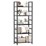 DUMOS 5-Tier Bookshelf, Modern Tall Bookcase, Open Storage Display Shelf for Living Room, Bedroom, Home Office, Narrow Standing Shelving Unit for Books, CDs, Décor，Modern Black