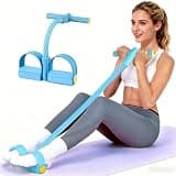 Pedal Resistance Bands with Handles, Upgrade 6-Tubes Elastic Bands for Exercise, Natural Rubber Foot Pedal Resistance Bands, Multifunction Fitness Bands for Abdomen, Waist, Arm, Leg, Pilates (Blue)