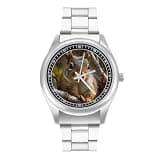 NTVOWPZO Three-Hand Analog Stainless Steel Watches for Men Easy Reader