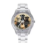 NTVOWPZO Three-Hand Analog Stainless Steel Watches for Men Easy Reader