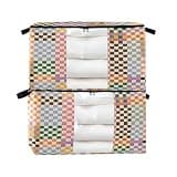 GEDAKO Color Plaid Storage Bags 2 Pack Closet Organizer