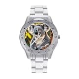 NTVOWPZO Three-Hand Analog Stainless Steel Watches for Men Easy Reader
