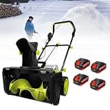 40V Cordless Snow Blower 20in Clearing Width, 3500W Brushless Motor with 2 Batteries & Charger. Lightweight Electric Snow Shovel for Driveway Patio, 25ft Throw Distance, Dual LED Lights, Quiet