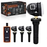 A-qrenium 4PCS 315MHz TPMS Sensor with Relearn Tool Kit, Pre-Programmed Tire Pressure Monitoring Sensor Compatible with Chevy, GMC, Cadillac, Buick Replace#13581558, 13598772, 13598771
