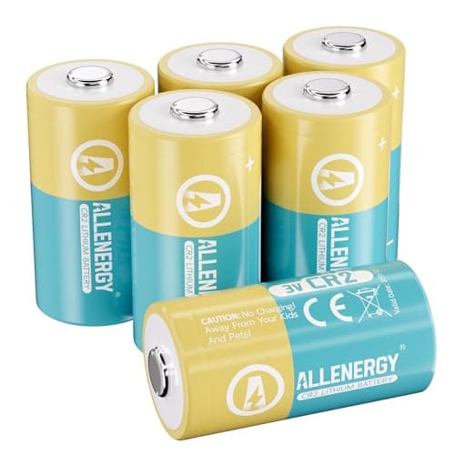 ALLENERGY CR2 Battery 6 Pack CR2 3V Lithium Battery, Suitable for rangefinders, Cameras, flashlights, etc, 6-Pack.