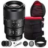 Sony FE 90mm f/2.8 Macro G OSS Lens Bundle | Full-Frame Macro Prime with 1:1 Magnification, Optical SteadyShot & G Optics | For Macro & Product Photography (SEL90M28G) + Filter Kit + Case + Cap Keeper