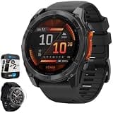 Garmin Fenix 8 51mm AMOLED Multisport GPS Smartwatch, Slate Gray with Black Silicone Band, 010-02905-00 - Bundle w/Deco Essentials 26-Month CPS Plan