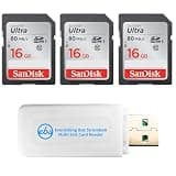 SanDisk (3 Pack) Ultra UHS-I Class 10 16GB SDHC Card SDSDUNC-016G-GN6IN
