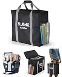 BoomBa Carrying Bag for Ninja SLUSHi Twist FS701BR 144 oz Slushie Machine, Top-Opening Travel Cover with Hand Straps, Storage Tote with Mesh Pocket and Inner Divider, Black