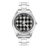 NTVOWPZO Three-Hand Analog Stainless Steel Watches for Men Easy Reader