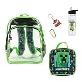 BIOWORLD Unisex Minecraft Creeper 5- Piece Backpack set (Little Kid/Big Kid), Green, One size