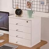 NUHSLF Wooden Desktop File Cabinet with Lockable Drawers for Office Supplies Organization (A-4 Drawer)