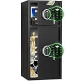 OMETHEY Extra Large Double Door Safe Box, 33.5 In Digital Security With Adjustable Shelf, Anti-Theft Steel Lock Box For Home Office, Storage For Pistols, Documents & Jewelry