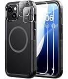 Diverbox for iPhone 15 Case [Compatible with MagSafe] [Shockproof] [Dropproof] [with Screen Protector ] Heavy Duty Protection Phone Case Cover for Apple iPhone 15 2023 6.1 inch (Black)