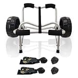 JOIERW Kayak Cart Dolly, Foldable Canoe Trolley with 10" Flat-Free Airless Wheels for Kayaks, SUP, Paddleboards & Canoes Transport