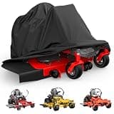 Mrrihand Lawn Mower Cover, Heavy-Duty Oxford Zero Turn Mower Cover, Universal Fit Lawn Mower Covers Waterproof with Windproof & Buckle Straps Fasten Drawstring, Lawn Tractor Cover Up to 60" Decks