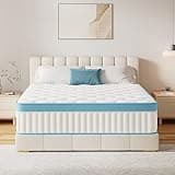 Full Size Mattress, 12 Inch Hybrid Mattress in a Box – Memory Foam with Pocket Springs, Cooling Gel, Pressure Relief, Motion Isolation, CertiPUR-US Certified, Medium Firm,Blue