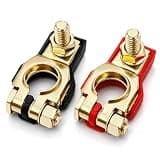 Zhhefxz 2PCS Battery Terminal Connectors for Toyota Camry Sedan XV70 XV50 XV40 XV30 XV20 XV10 1992-2018 2019-2025, Copper Positive Negative Battery Cable Terminal Top Post Clamp Set, Easy Install