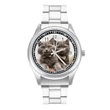 NTVOWPZO Three-Hand Analog Stainless Steel Watches for Men Easy Reader