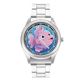 FekiLoot Fishing Watches for Men Big Face Stainless Steel Watch Business Dress Wristwatch Casual Wrist Watch Easy to Read Gifts for Husband Father
