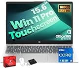 HP 15.6" FHD Touchscreen Laptop - 64GB RAM, 2TB SSD, Intel Core i7-1355U (10-Core, Up to 5.0GHz), Iris Xe Graphics, WiFi6, Webcam, Win 11 Pro, Business & Students, AI Copilot, Full Numeric KB