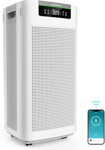 JF888 Air Purifier for Home Large Room 3800 ft², APP & Alexa, Ture HEPA Activated Carbon Air Filter, Smart Air Purifiers for Office Large Space