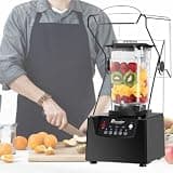 Professional Quiet Blender with Soundproof Shield, 70 Oz Self-Cleaning 2200W Kitchen Appliance for Smoothies and Soups, 110V Electric Blender